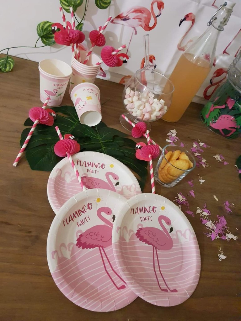 Candy bar anniversaire flamant rose