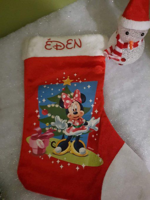 Chaussette de Noël minnie personnalisée