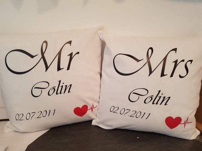 duo coussins personnalisés