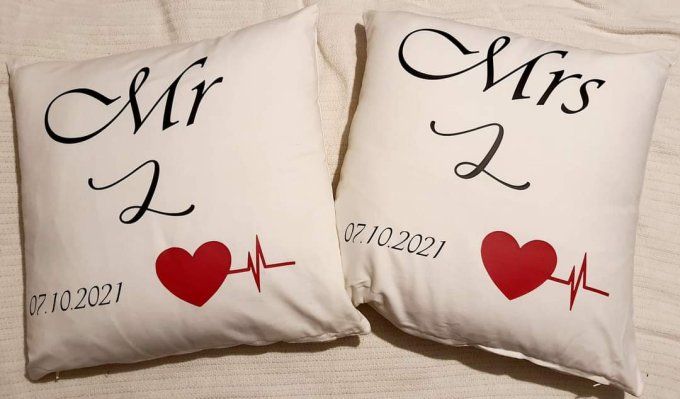 duo coussins personnalisés