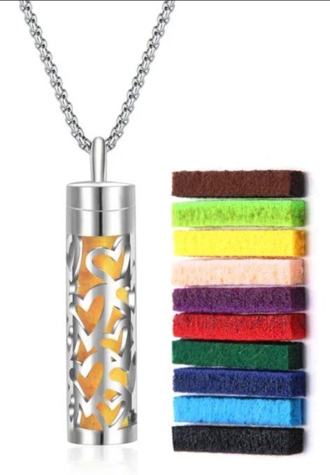 Collier pendentif tube parfumé