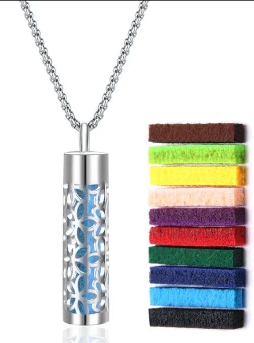 Collier pendentif tube parfumé